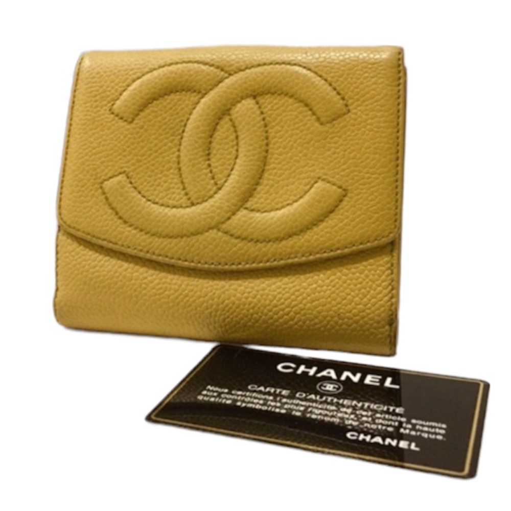 Authentic Chanel classic CC caviar compact wallet